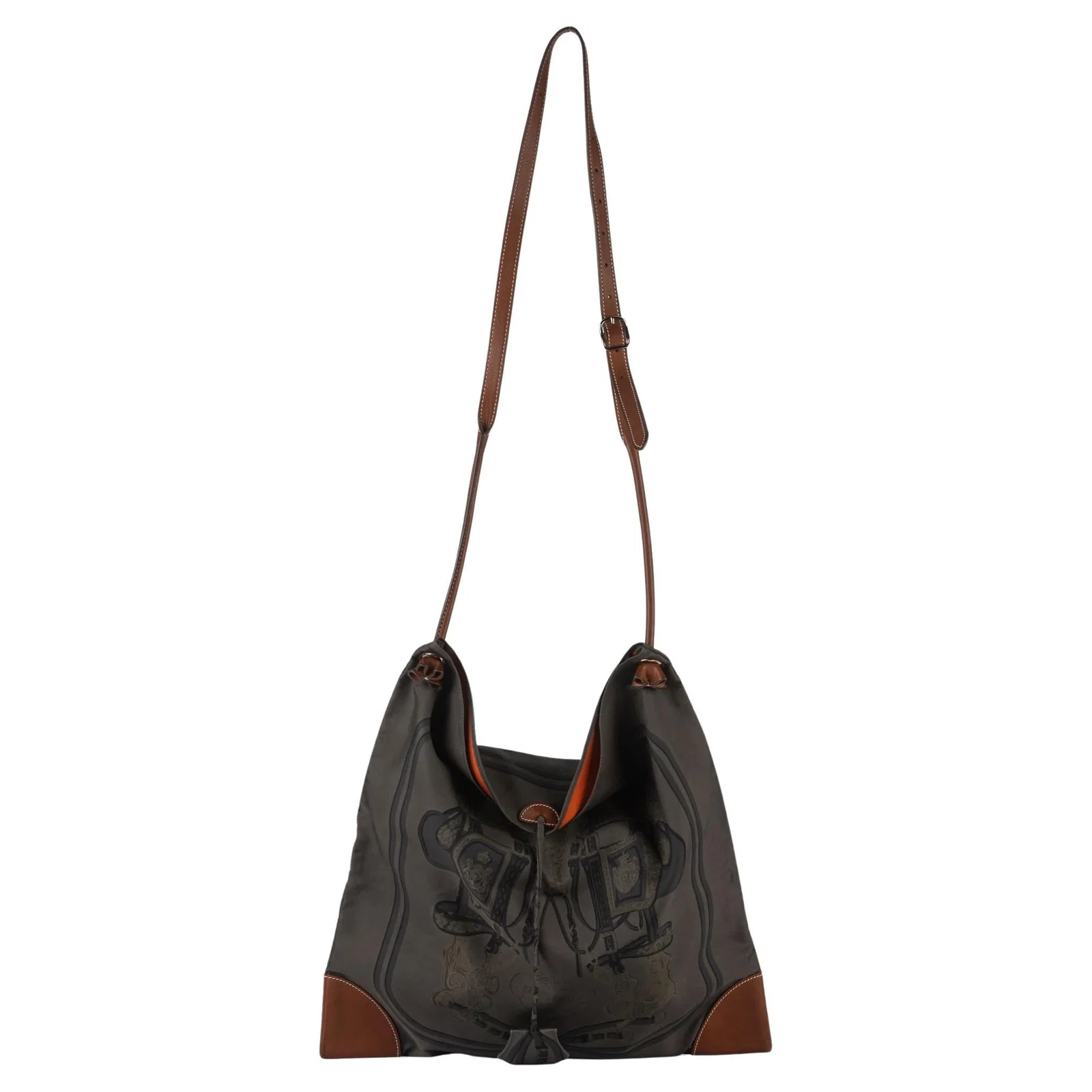 Hermes Silky City Printed Handbag with Adjustable Strap