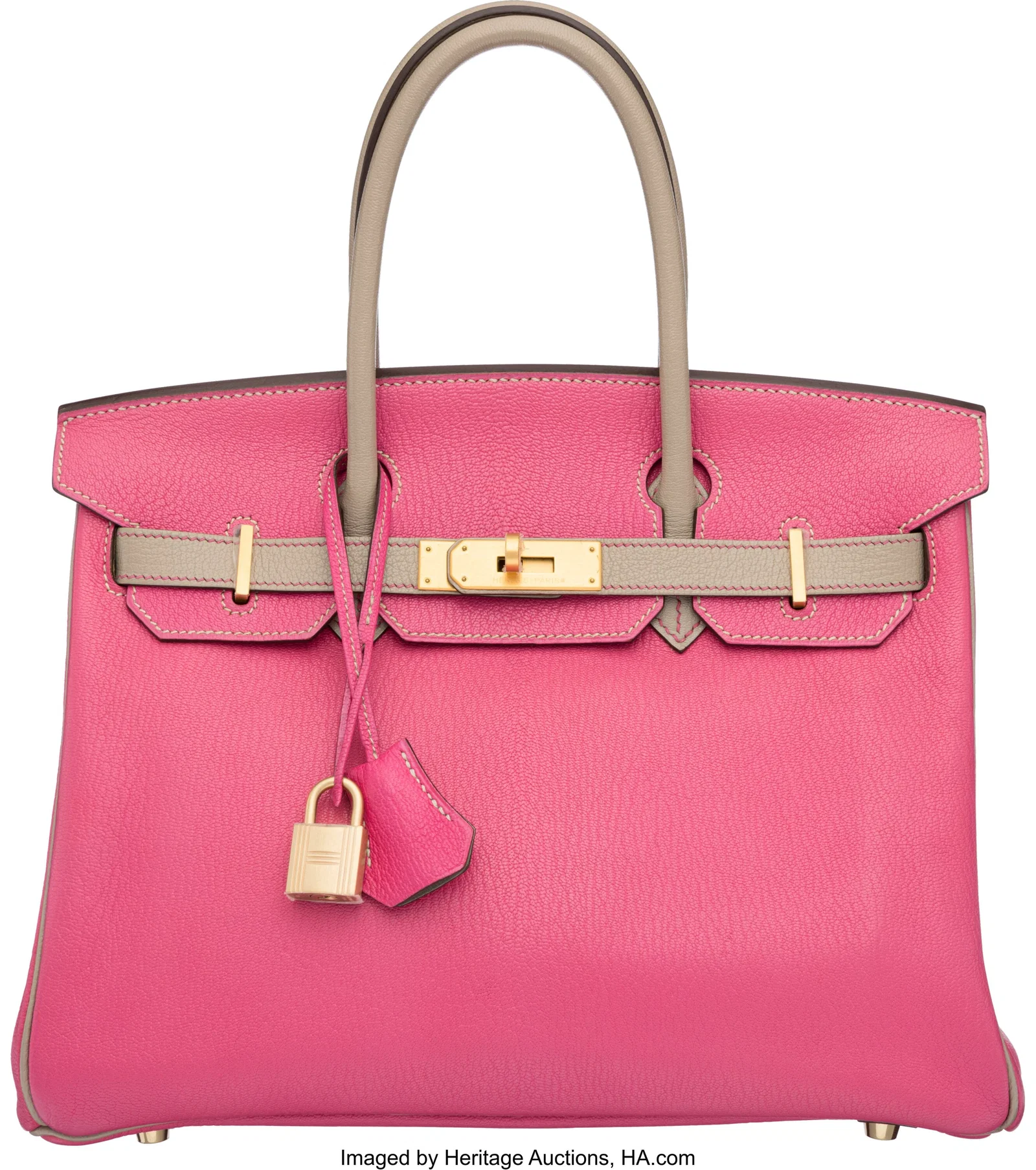 Hermès Special Order Horseshoe 30cm Rose Shocki