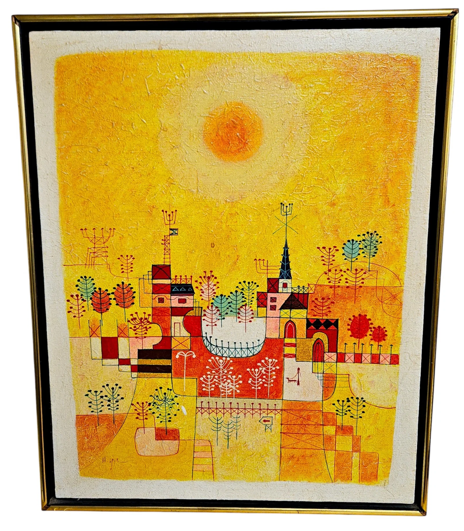 Heshi Yu (Chinese, b. 1935) Oil on Canvas Modern Cityscape