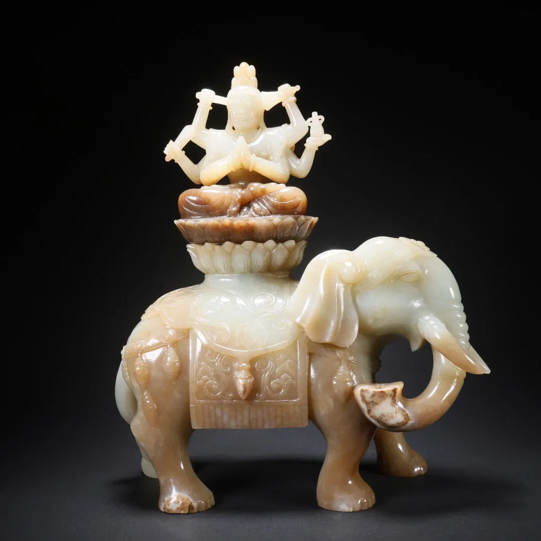 HETIAN JADE DRAGON AND DANCING FIGURES