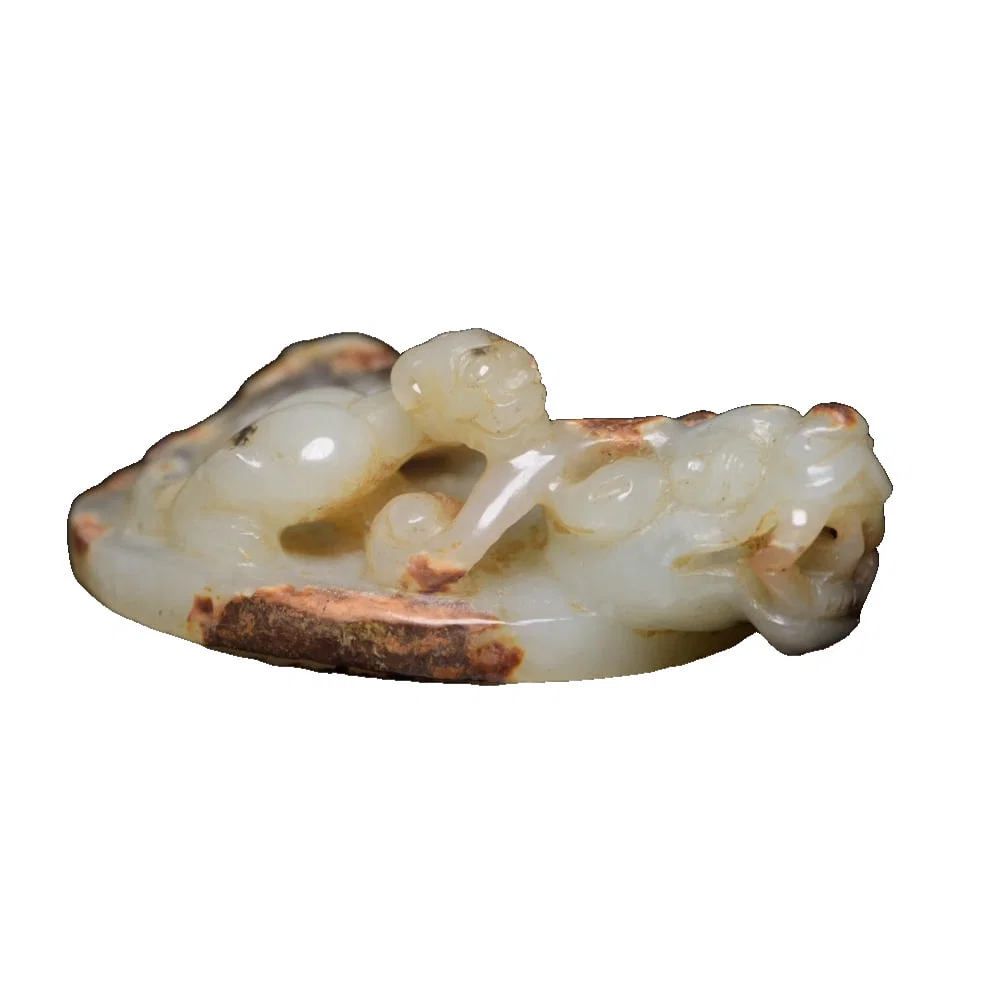 Hetian Jade Dragon Bi Pendant