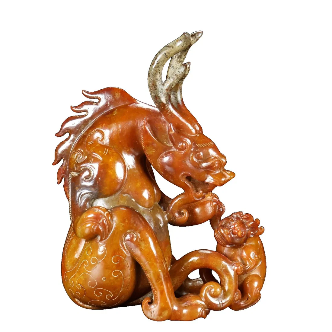 Hetian jade, parent-child beast