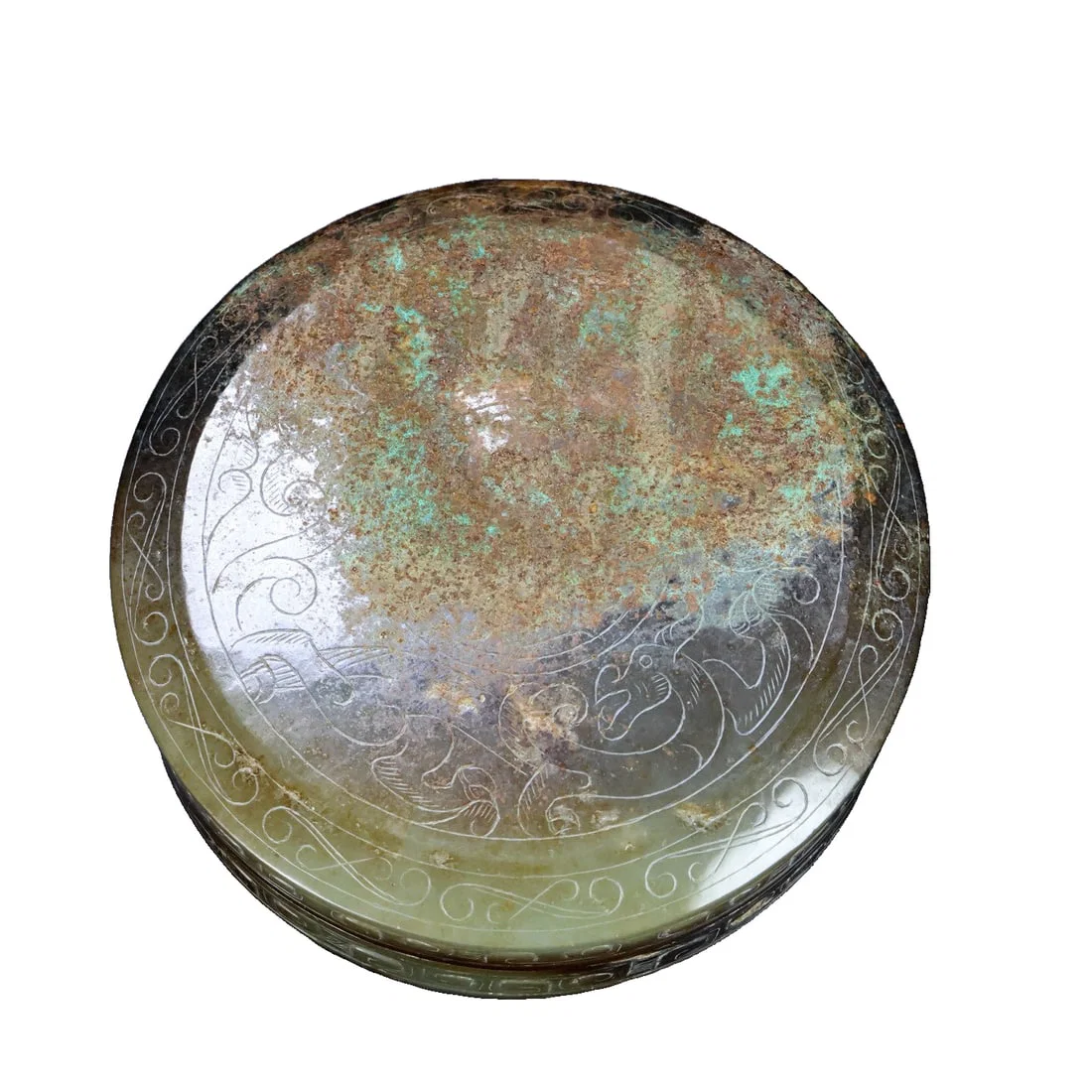 Hetian jade powder box