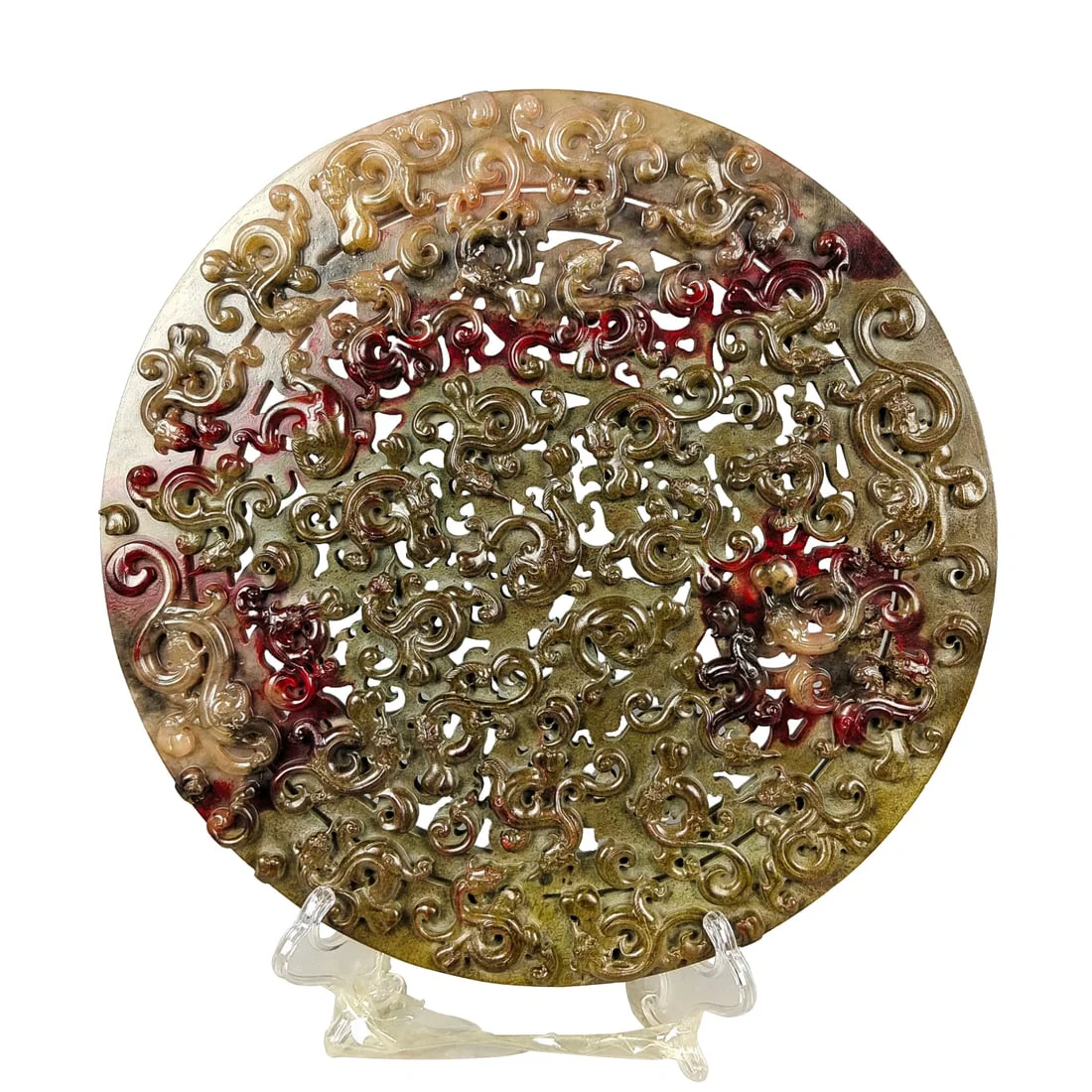 Hetian jade relief dragon jade wall