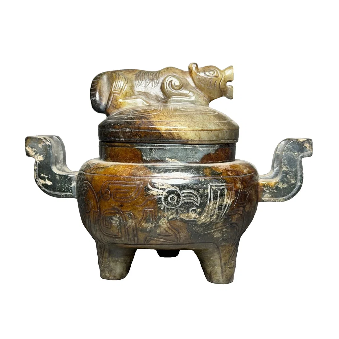 Hetian Jade Three-legged Incense Burner