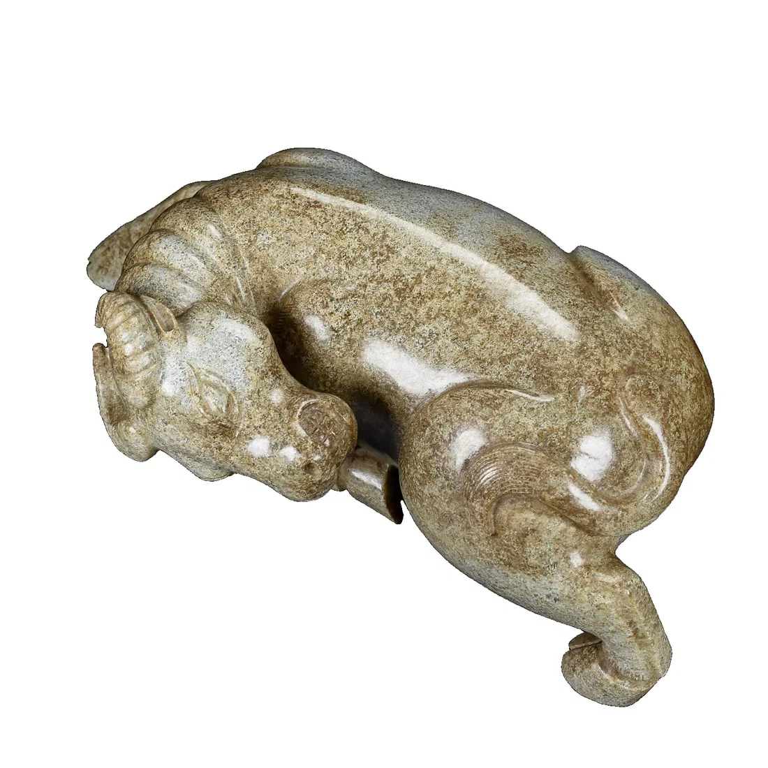 Hetian Mountain Material Jade Bull
