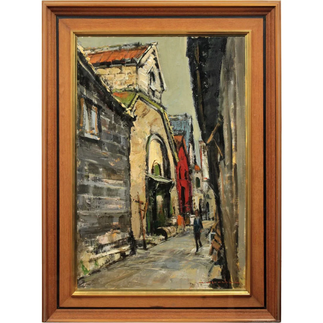 Higuchi Hiroshi, "Ameagari no Otaru" (Otaru After the Rain), oil painting.