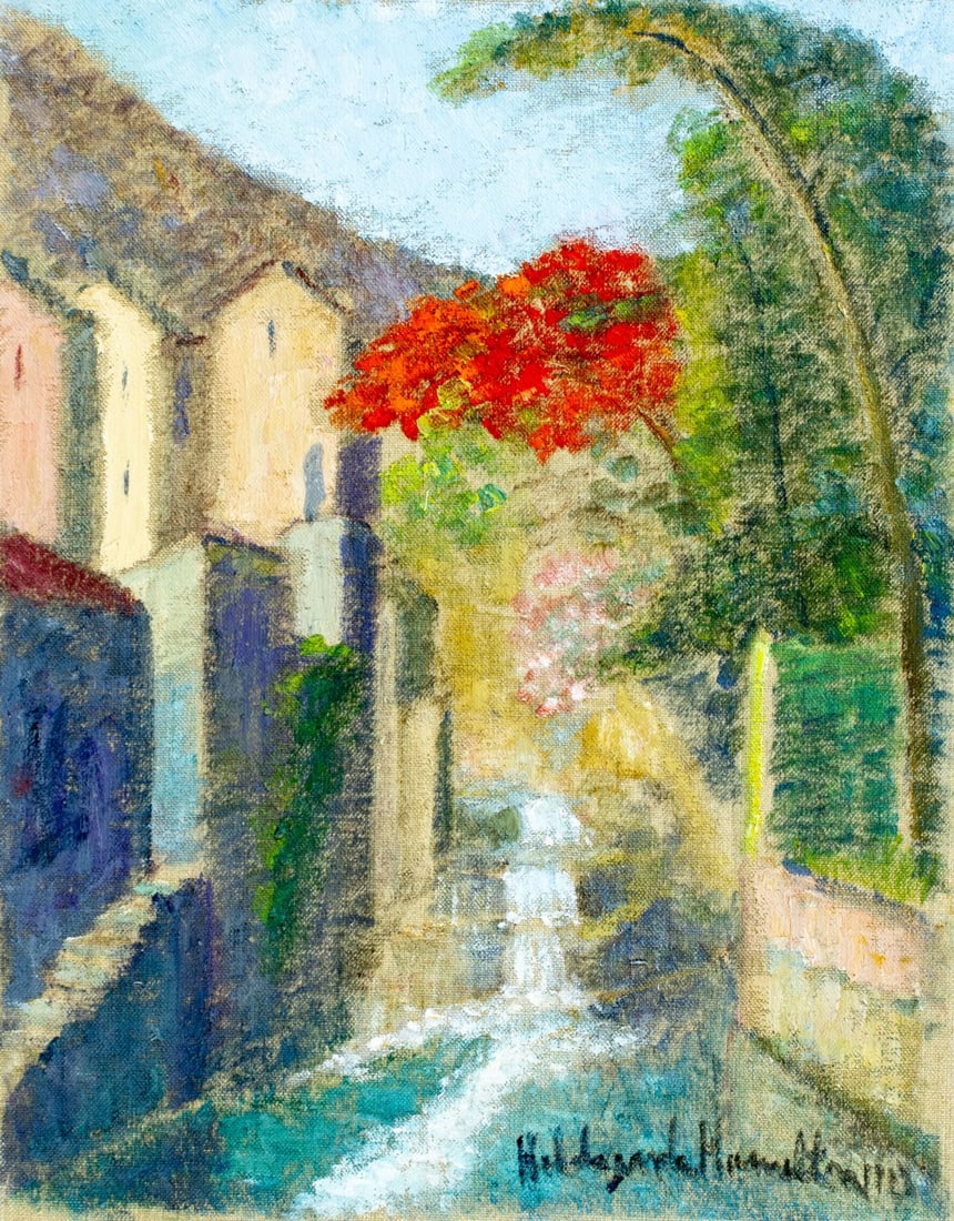 Hildegarde Hamilton (FL,VA,1898-1970) oil painting antique