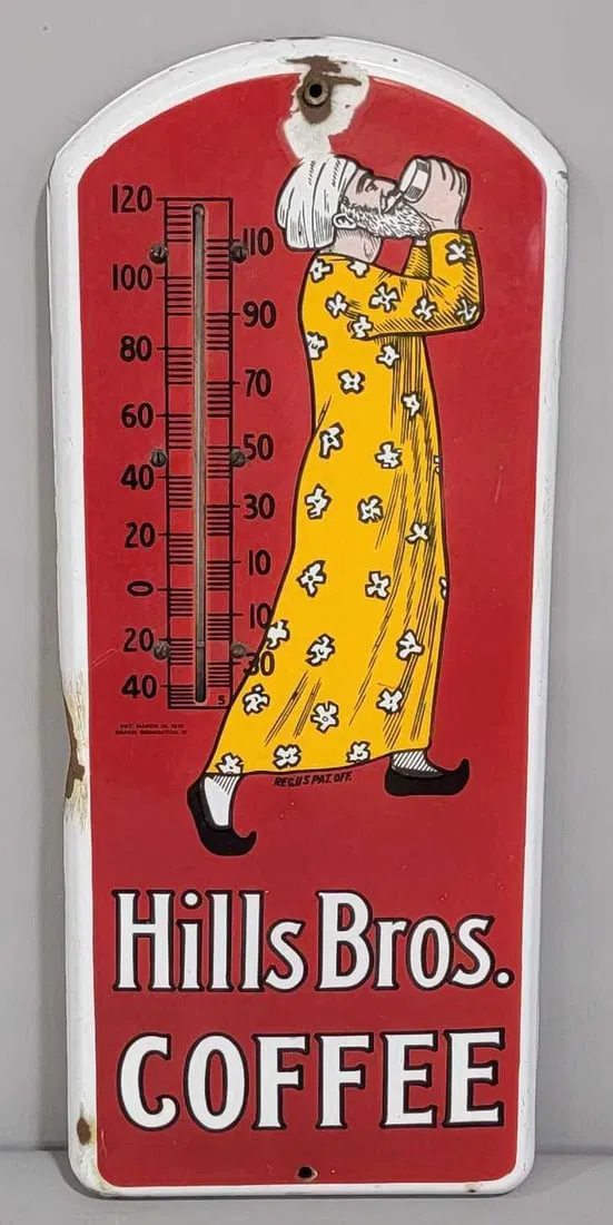 Hills Bros Coffee w/Logo Porcelain Thermometer (TAC)