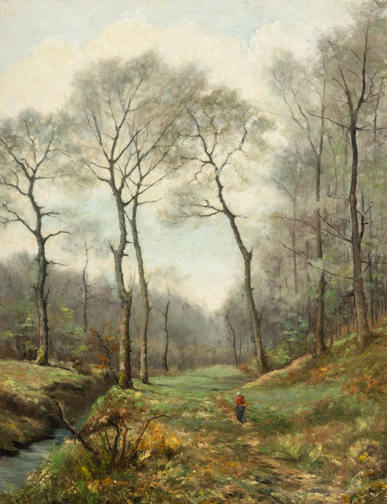 Hippolyte Boulanger (1837-1874) 'Walk in the Forest', oil on canvas.