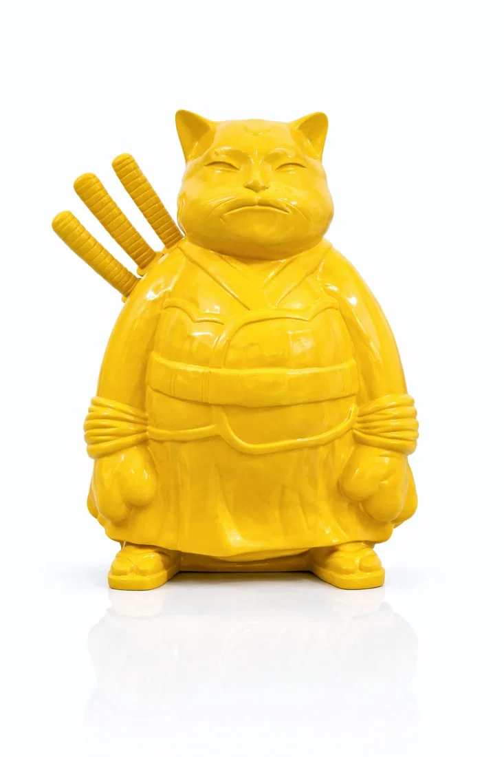 Hiro Ando (Japanese, b. 1973), Samurai Cat (Yellow)