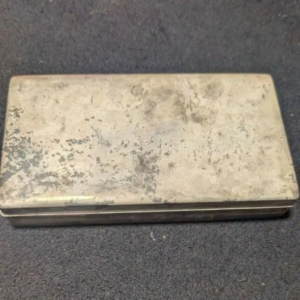 Hitachi Ltd. 50th Anniversary Commemorative Silver Box, Pure Silver Engraving, Rare Silverware