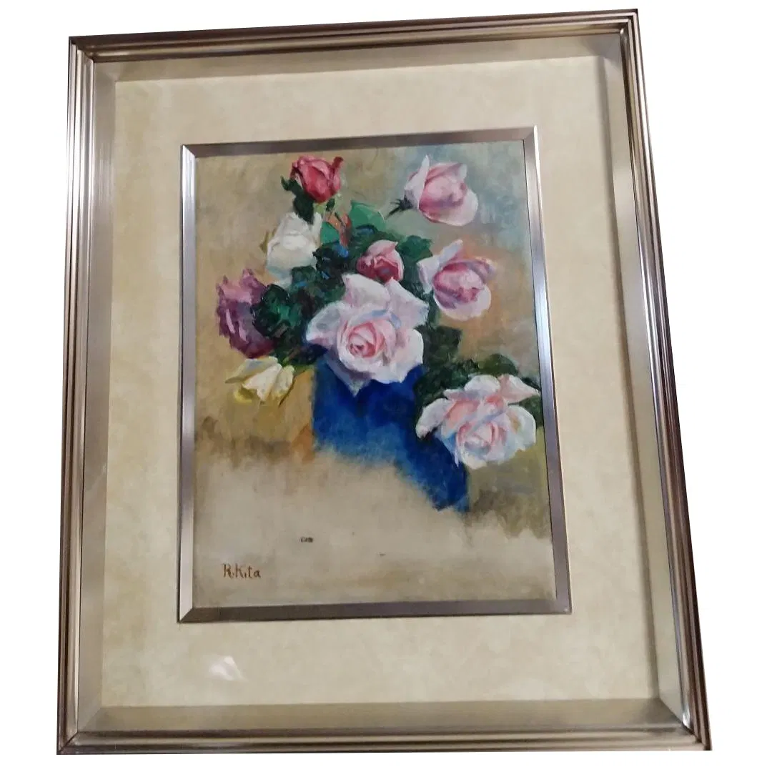 Hokurenzo Oil Painting on Canvas, Size F6, Original Work of Roses