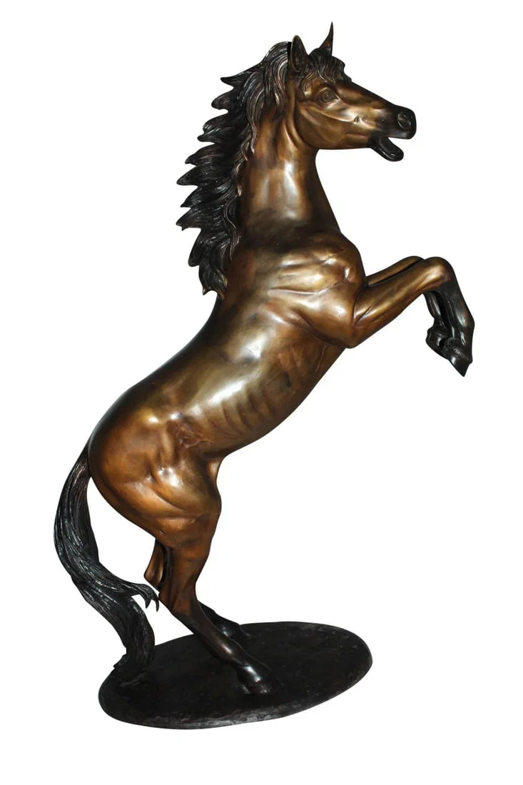 Horse Standing -large Bronze Statue - Size: 26"L x 12"W x 39"H.