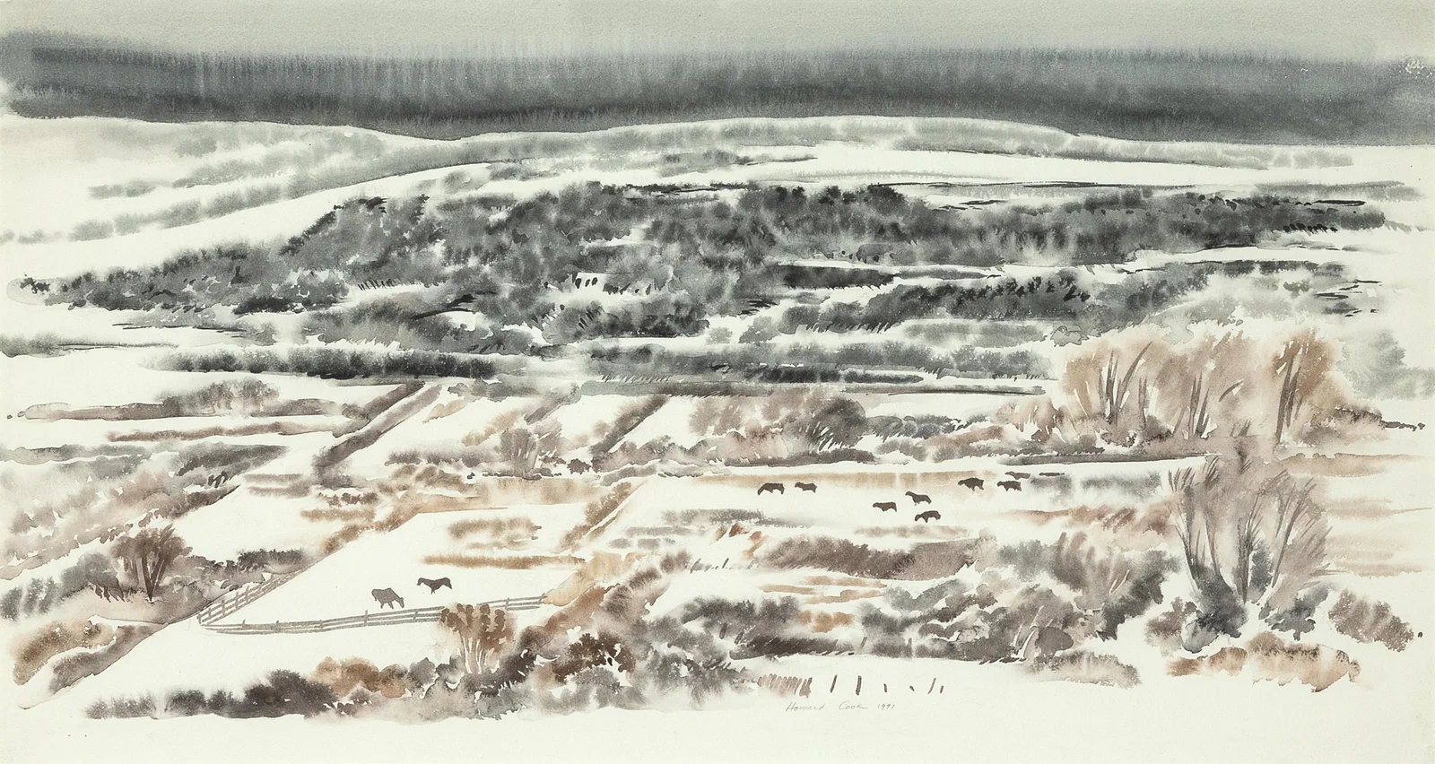 Howard Norton Cook, Winter Landscape – Taos, 1941