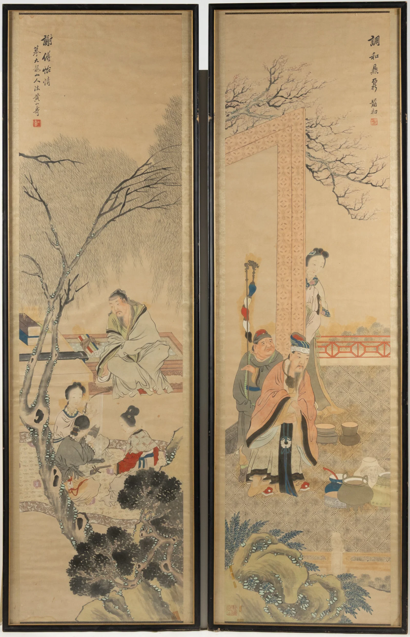 HUANG SHANSHOU (CHINESE, 1855-1919), ATTRIBUTED, SCROLL PAINTINGS, LOT OF TWO