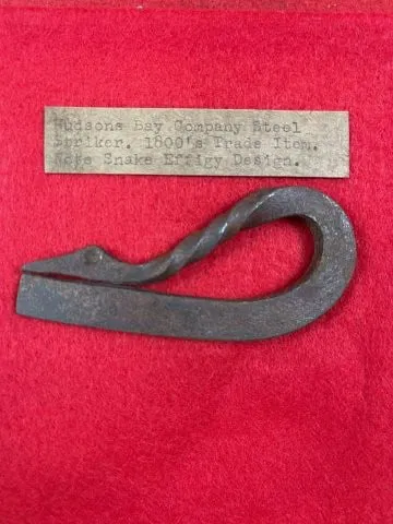 Hudson Bay Company Steel Striker Riker frame included 1800s Trade item Snake Effigy Design with