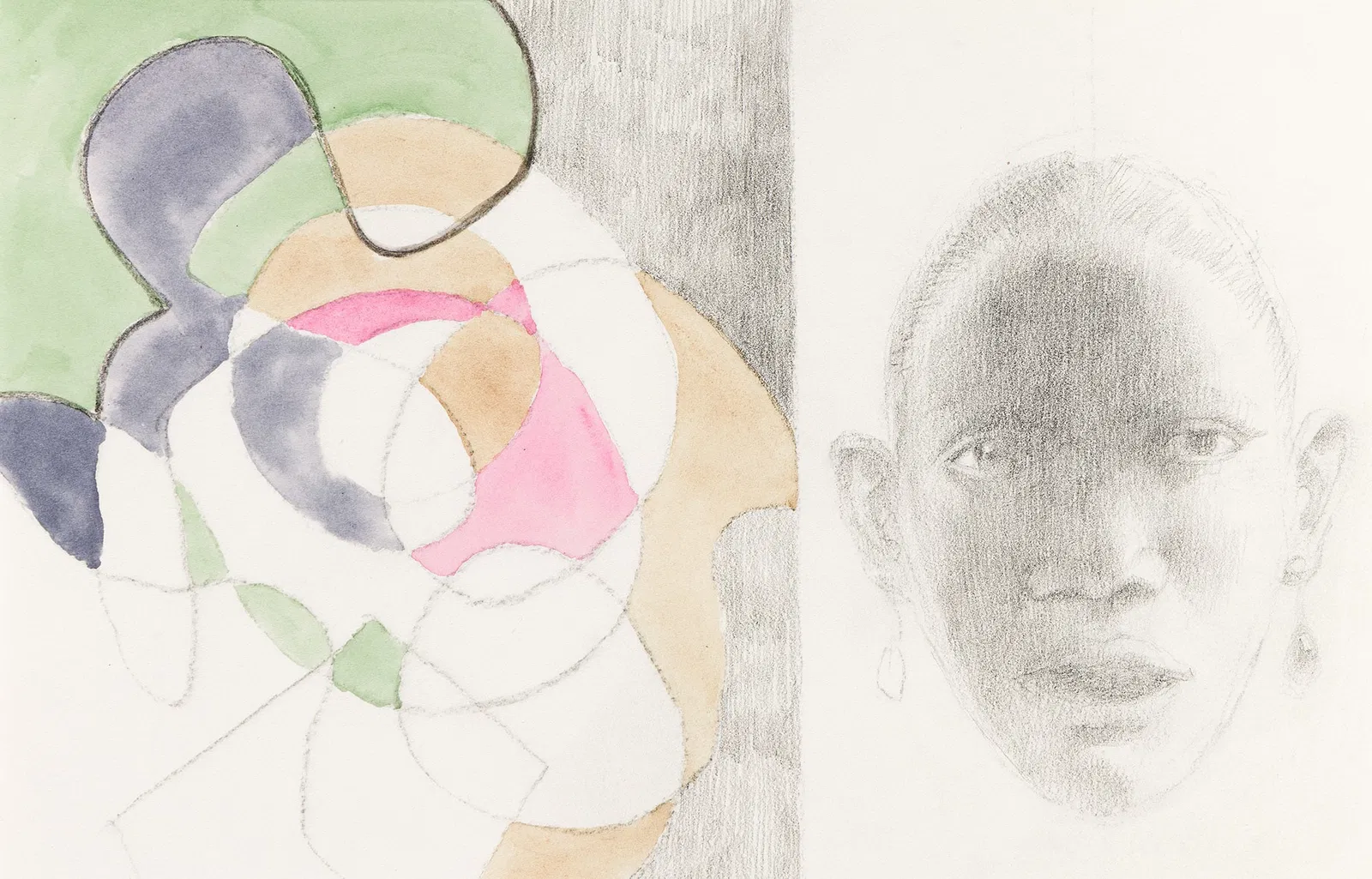 Hughie Lee-Smith (1915-1999), Untitled (Abstraction and Woman's Portrait), circa 1990s.