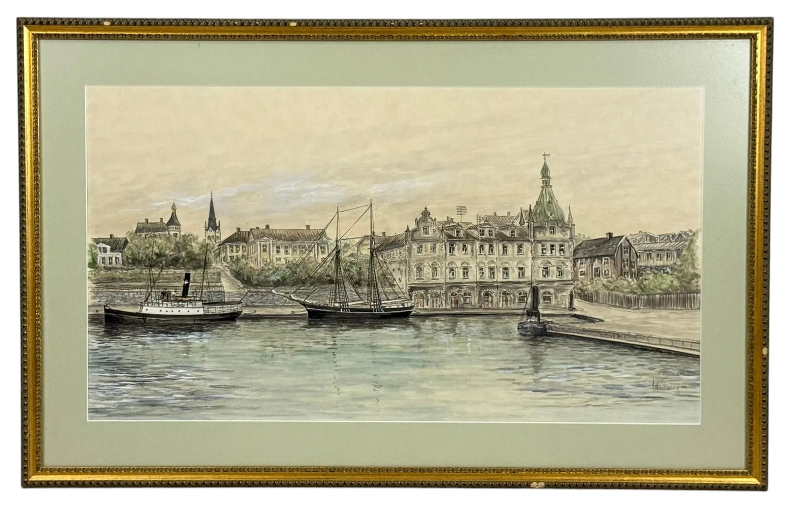 Hultgren Oskarshamns Sodra Kaj Watercolor Painting