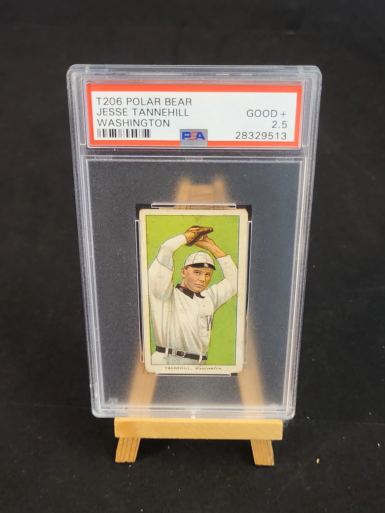 I00872 | 1909-11 T206 White Border Jesse Tannehill Washington Polar Bear Back PSA 2.5