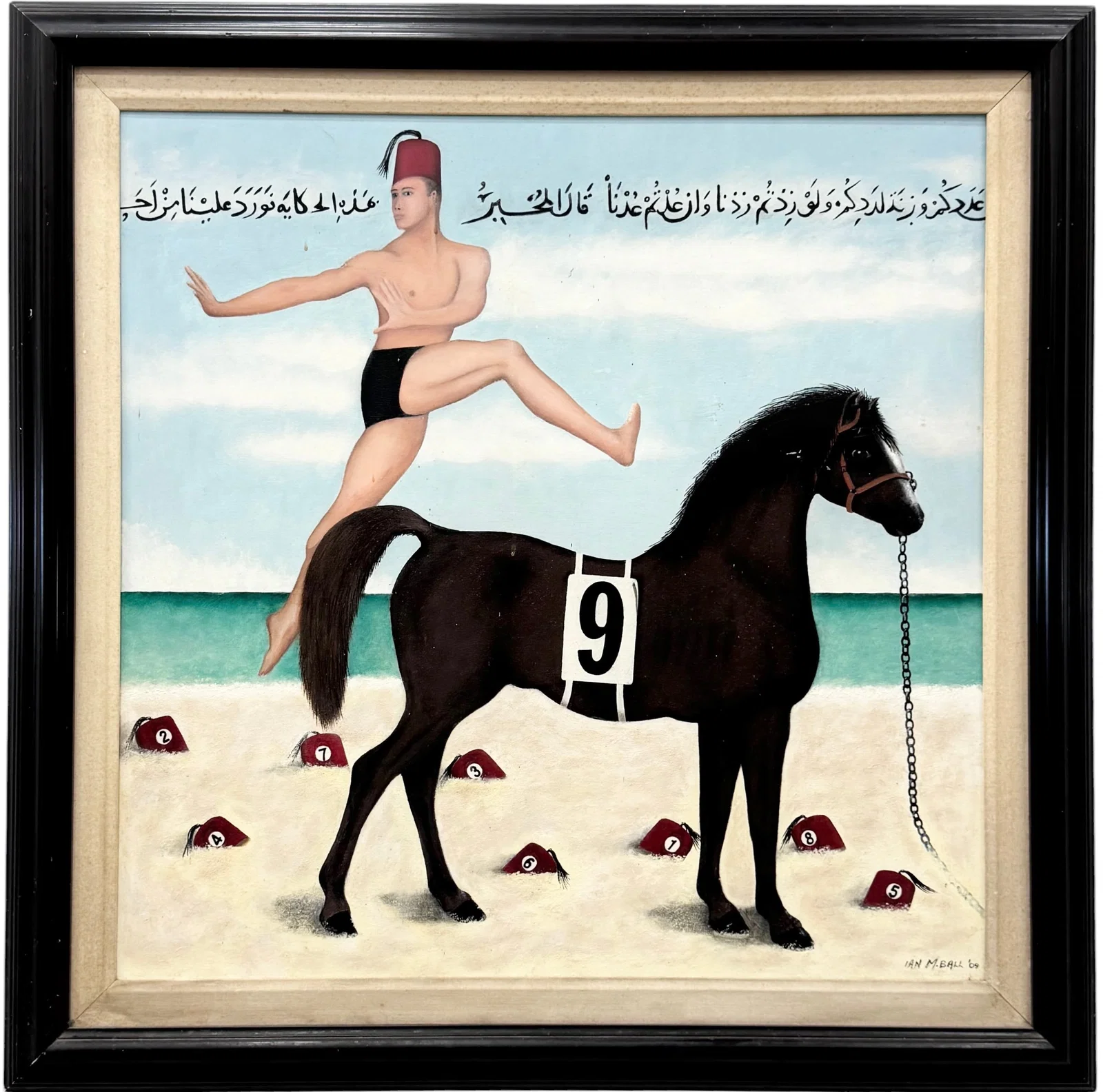 IAN M BALL "The Flying Arab" Large Painting