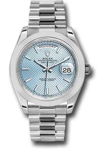 Ice Blue Diagonal Motif Dial Rolex 228206 Day-Date 40 President 2019