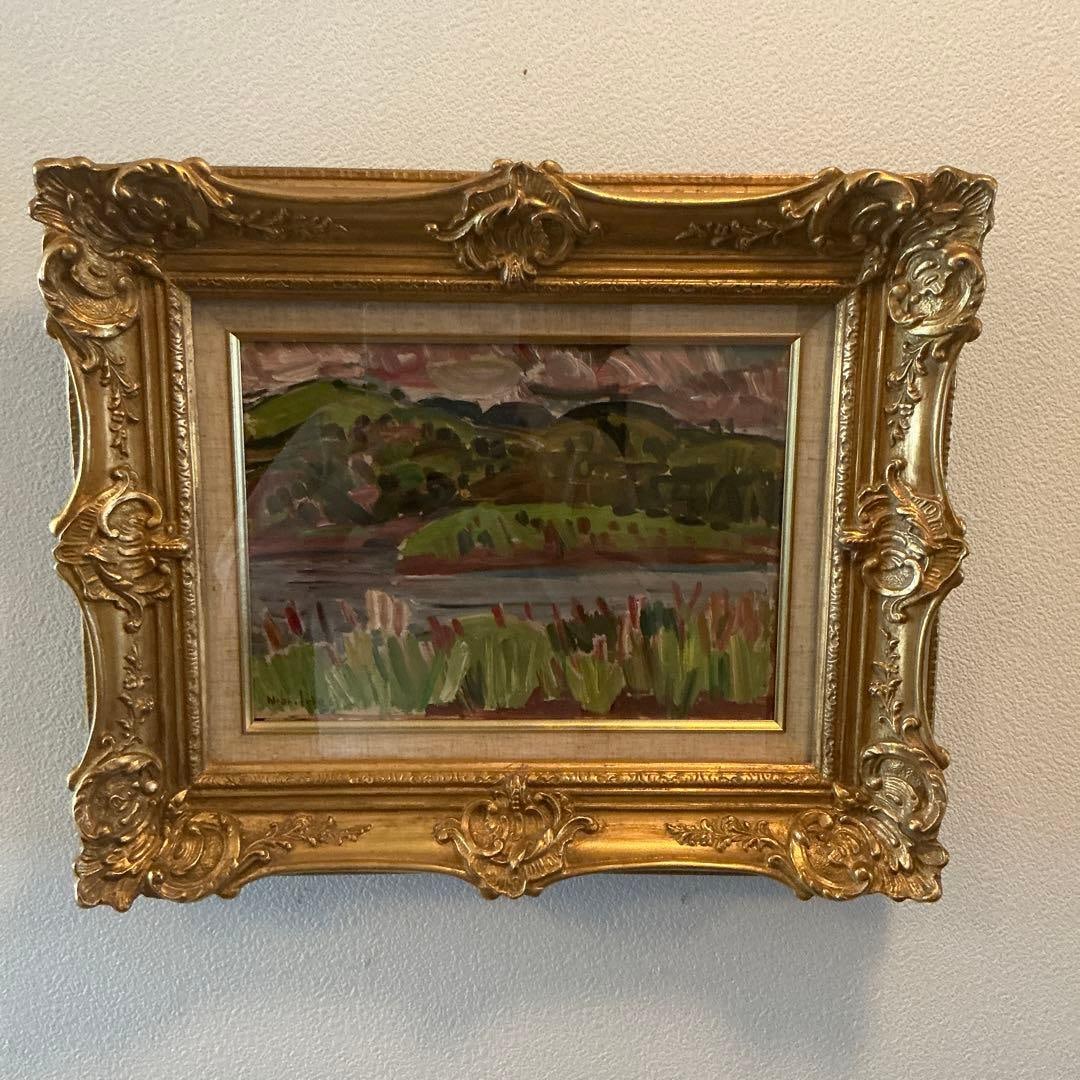 Ide Nobumichi - Mountain Lake Oil Painting (Original)