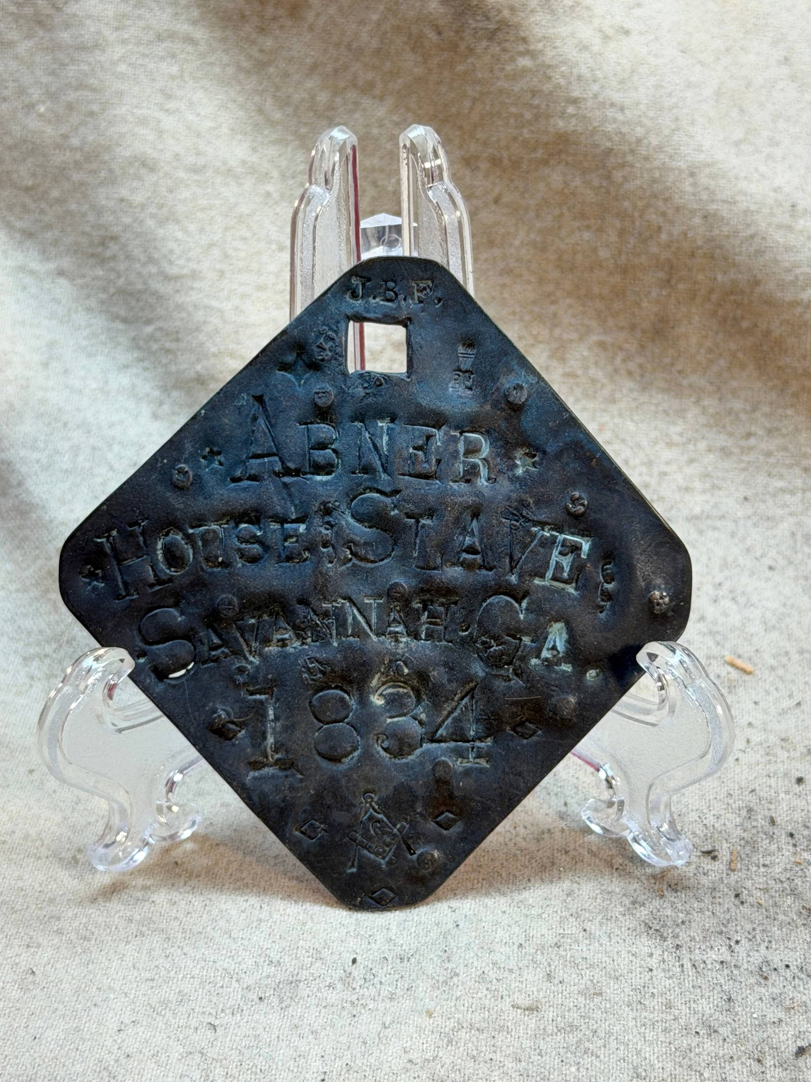 Identification Badge of an Enslaved Person: Abner Savannah, Georgia, 1834