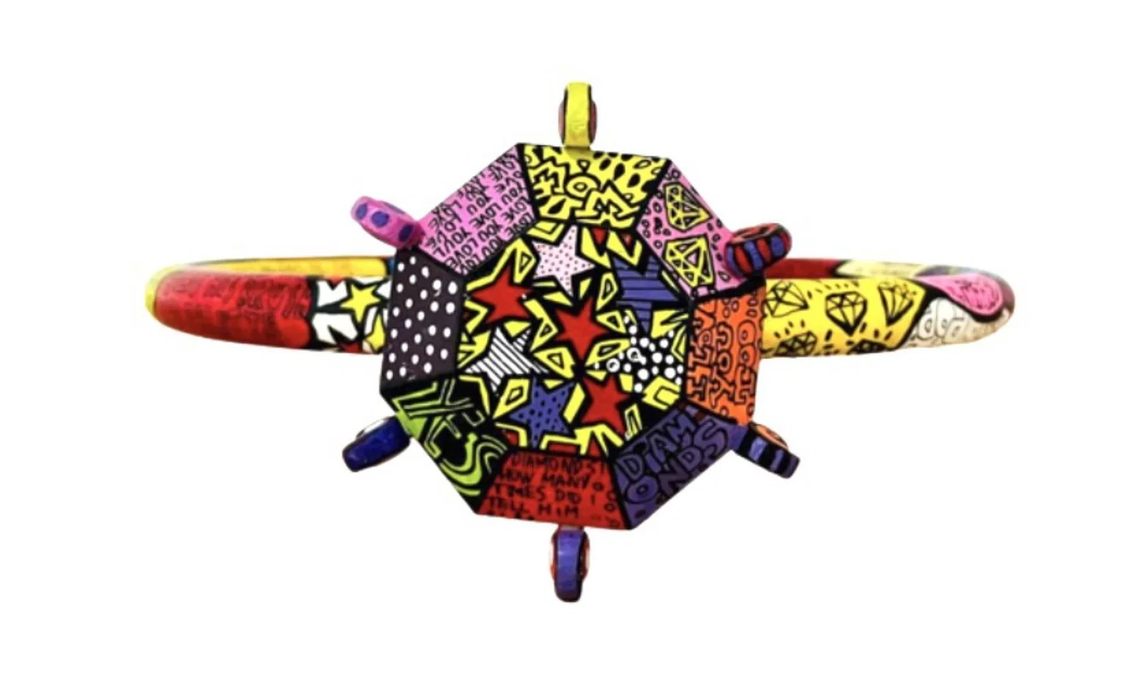 Igal Preslor- Original one of a kind acrylic painting table sculpture "Ring"