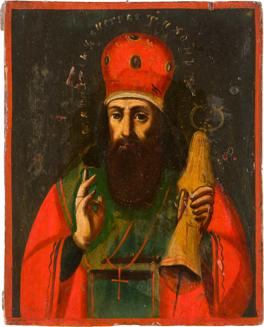 | IKONE MIT DEM HEILIGEN TICHON VON SADONSK