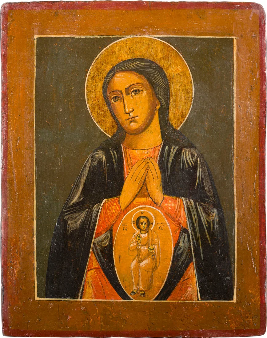 | IKONE MIT DER GOTTESMUTTER 'HELFERIN BEI GEBURTEN'
