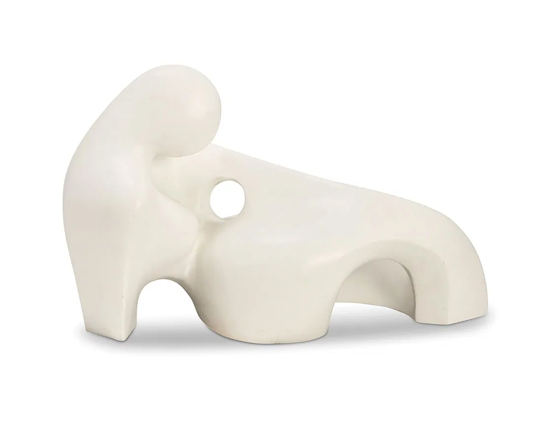 In the style of Henry Moore (1898-1986), A plaster figural sculpture, mid-20th-early 21st century