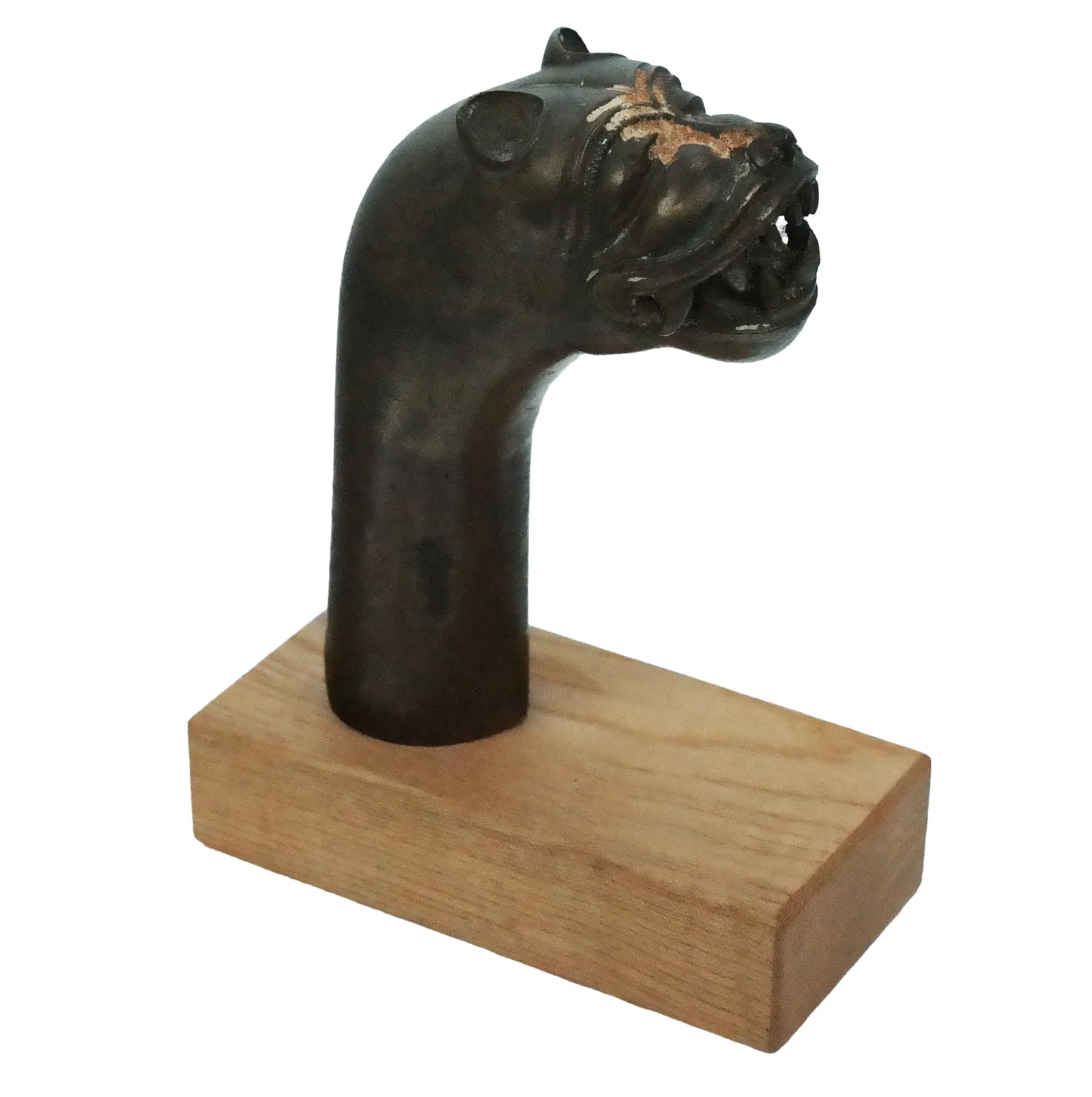 Indian Mughal Bronze Tiger Handle