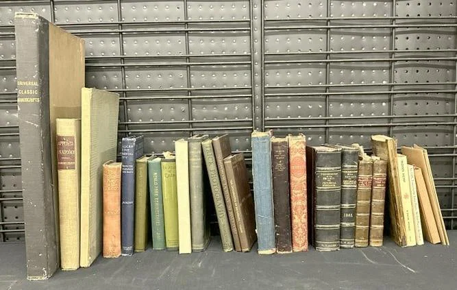 Interesting lot of older misc. books from the estate of Charles J. Carlotti, pretty diverse, good