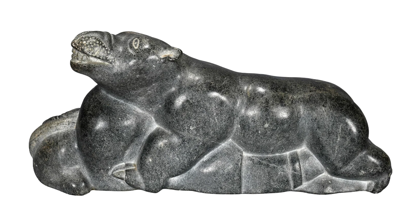 Inuit Artist Bear Attack Carving.