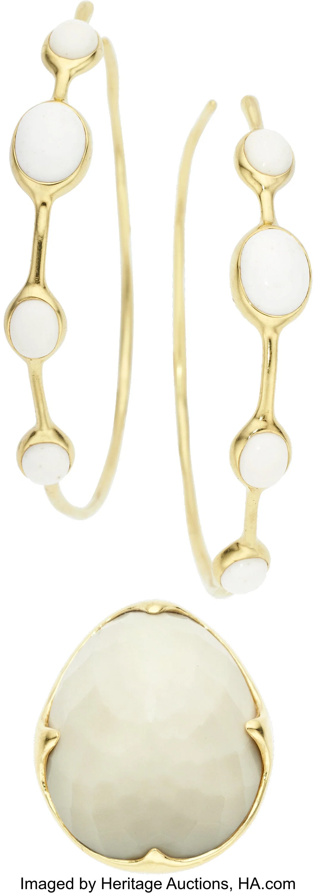 Ippolita White Agate, Gold Jewelry Stones: Oval