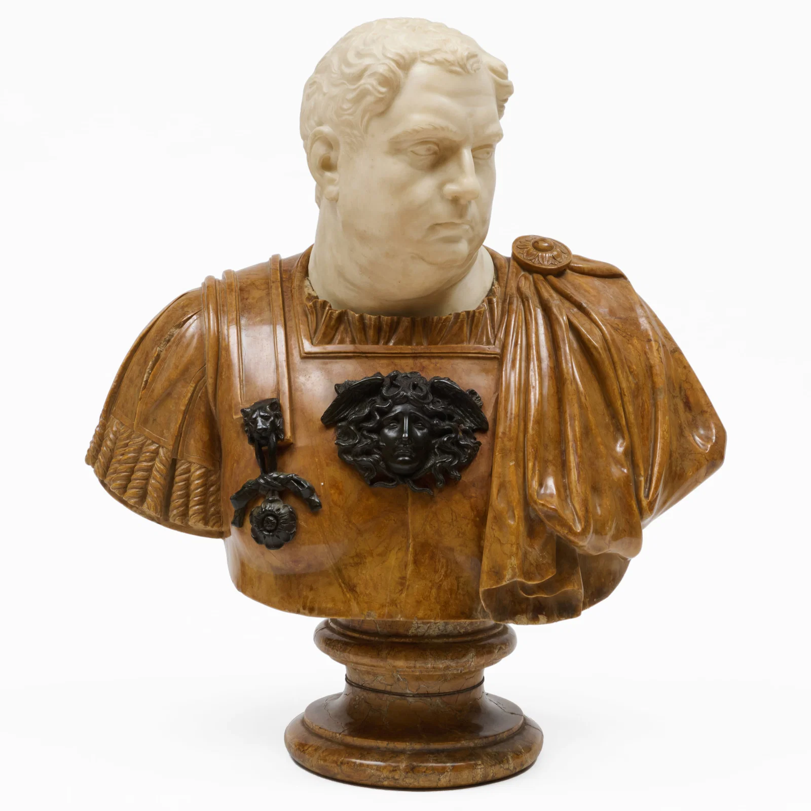 Italian Bronze-Mounted Marble Bust of Vitellius Caesar