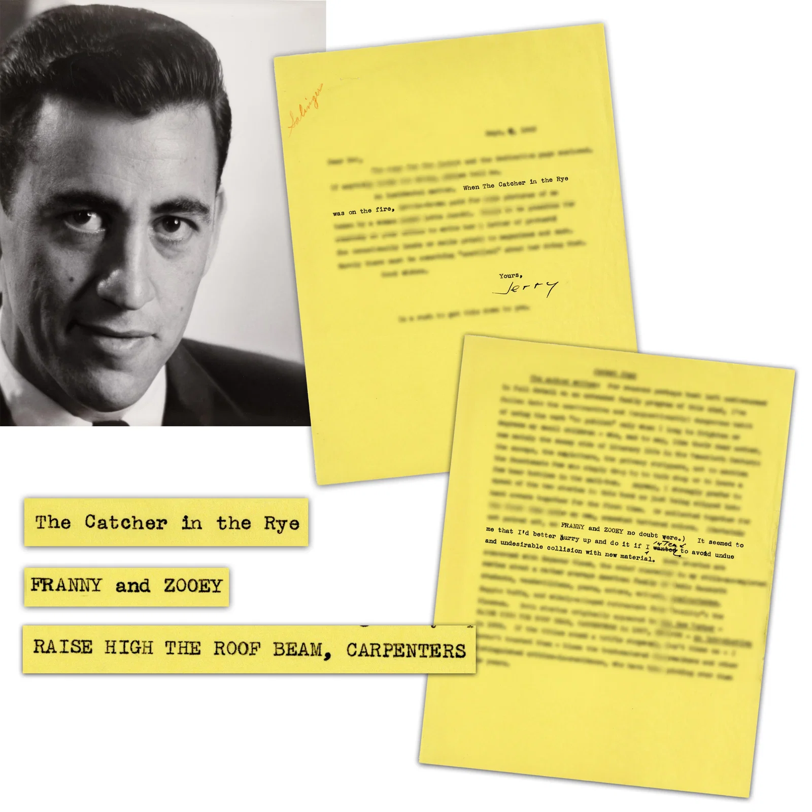 J.D. Salinger TLS Re: "When The Catcher in the Rye was on the fire" Plus An Unpublished DJ Copy