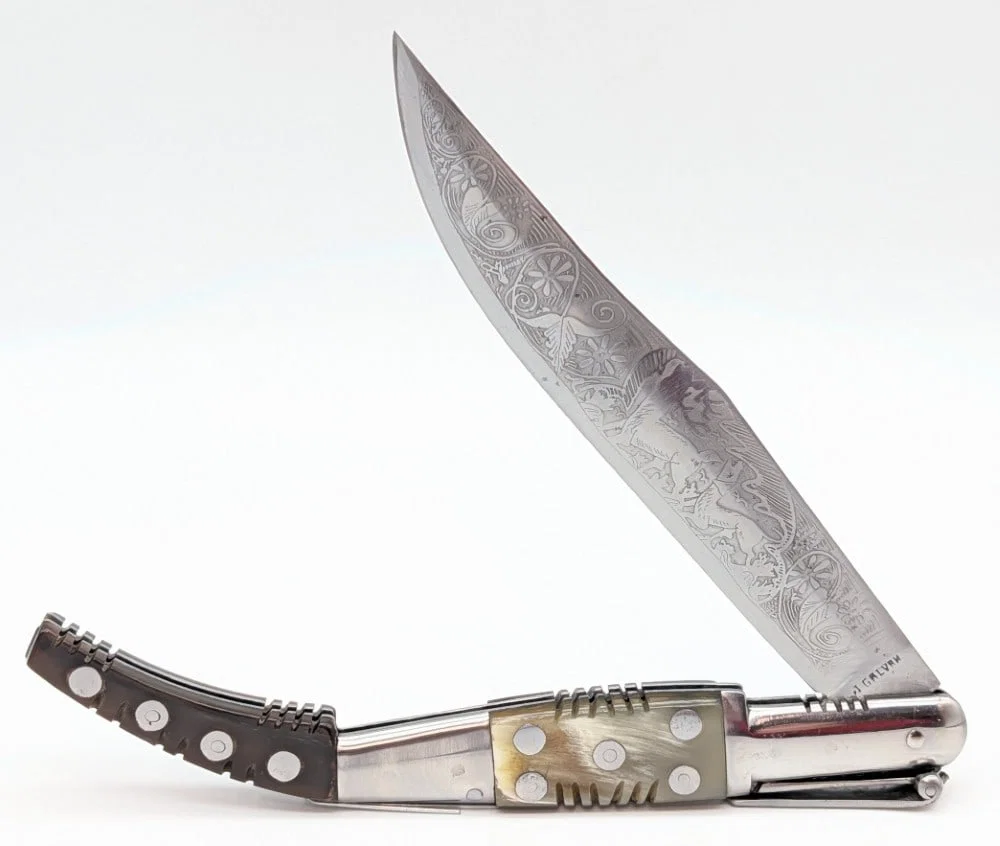 J. Galvan Horn Handle Navaja Ratcheting Fighting Knife