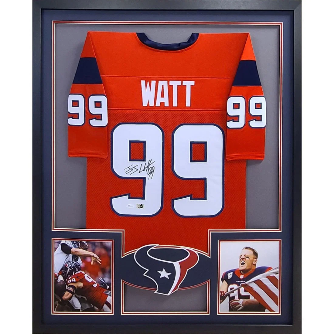 J.J. Watt Signed Houston Texans Framed Jersey JSA Authenticated 42x34