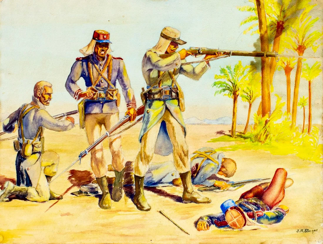 J R Steiger (Europe,early 20C) watercolor painting antique