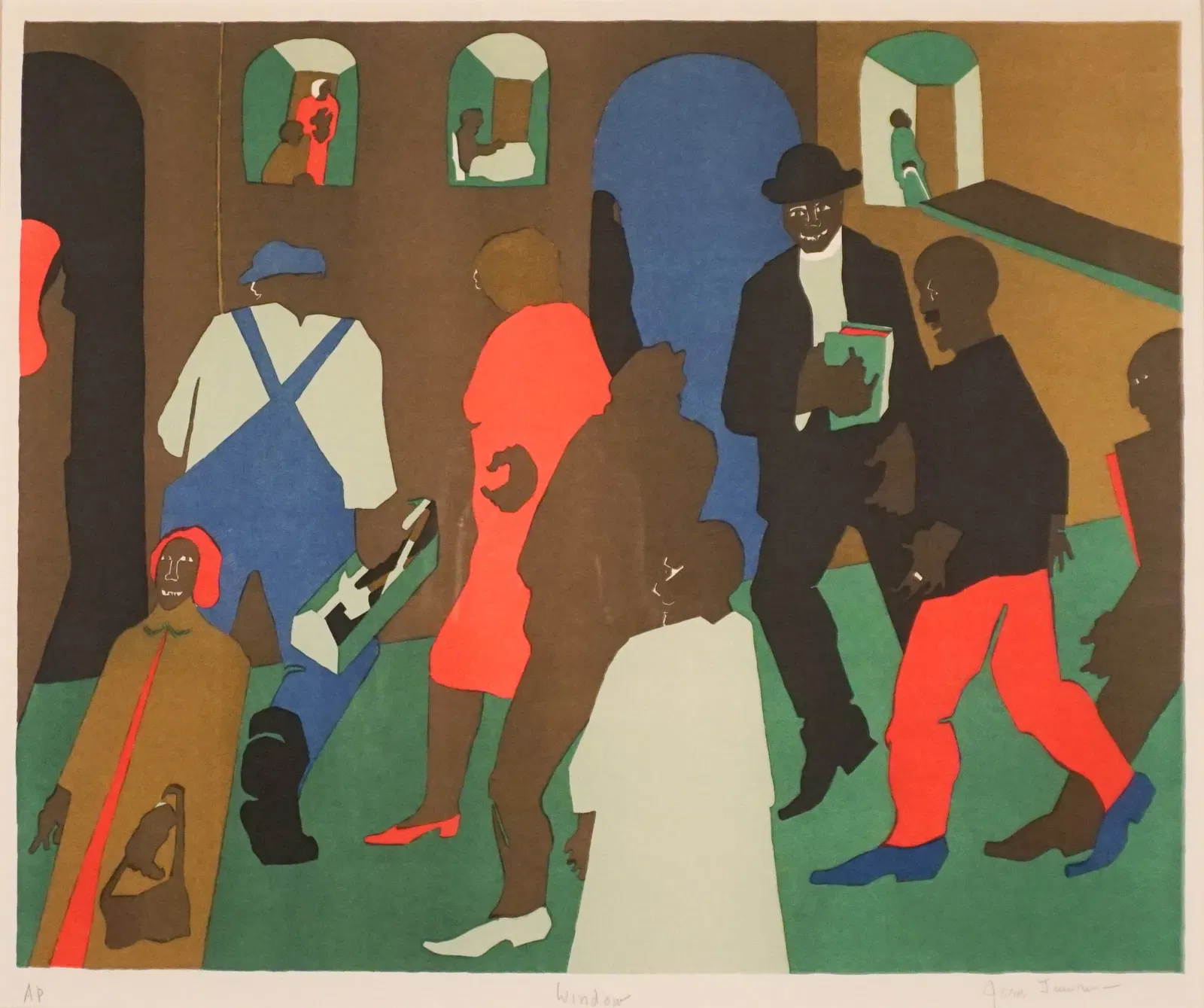 Jacob Armstead Lawrence (American 1917-2000), Windows, Offset lithograph in color on Rives BFK