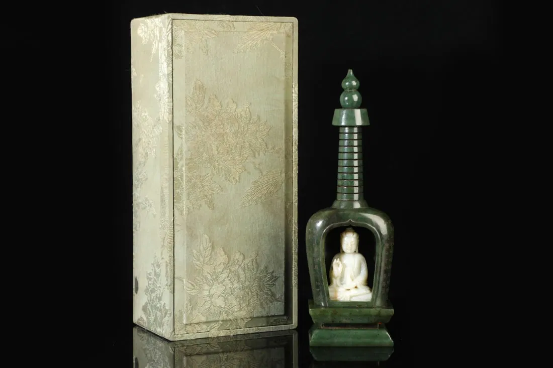 JADEITE BUDDHA NICHE, JADE BUDDHA HETIAN WHITE