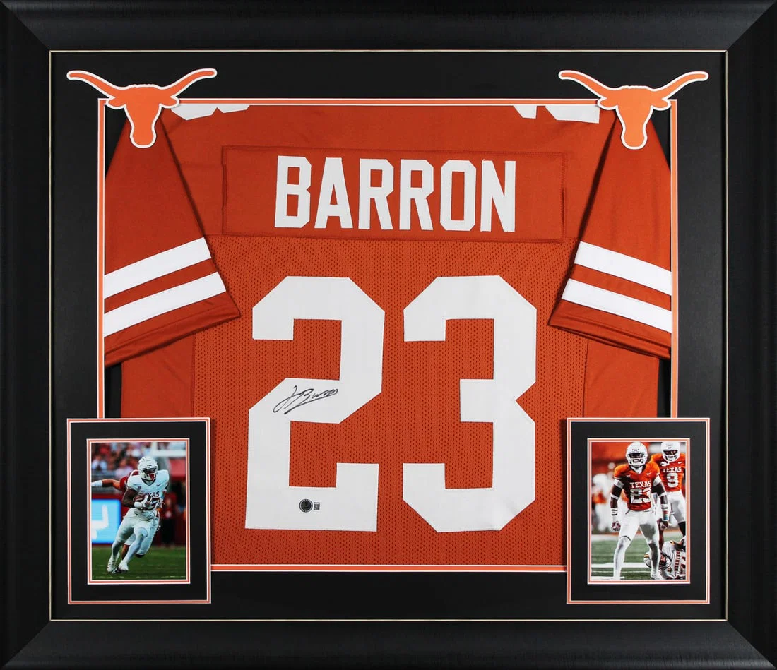 Jahdae Barron Autographed Texas Longhorns Framed Jersey Beckett Witnessed