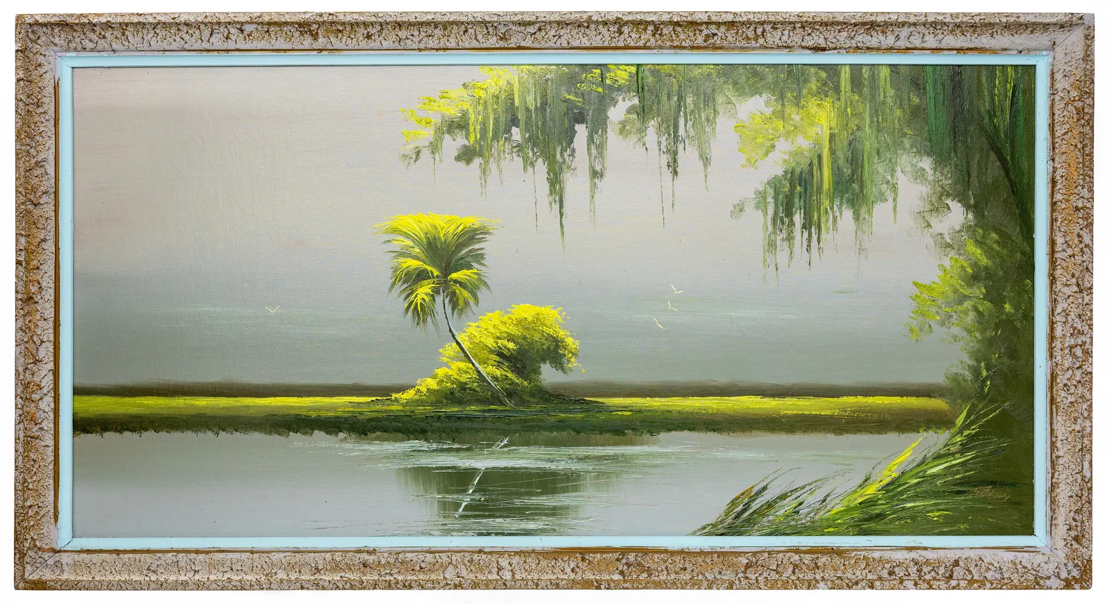 James Gibson (American, 1938-2017), Florida Highwaymen, Oil on Board painting