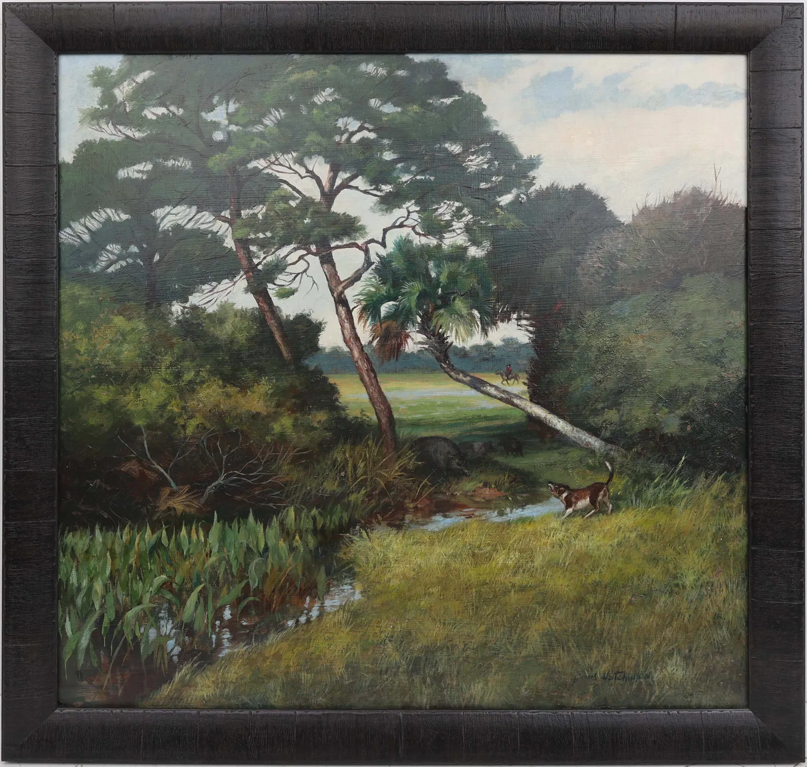 JAMES HUTCHINSON FLORIDA ARTIST BOAR HUNT