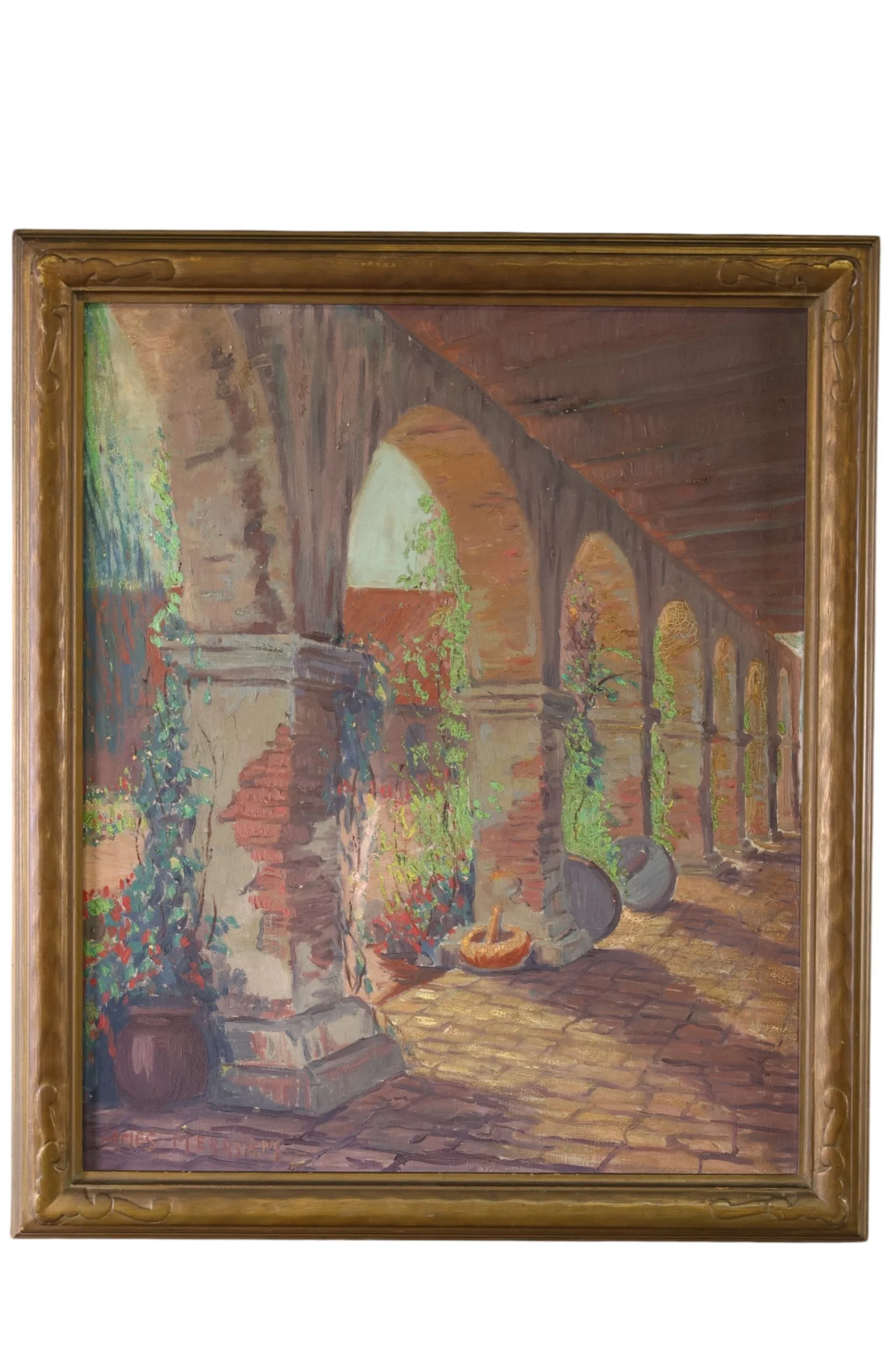JAMES MERRIAM MISSION OIL PAINTING