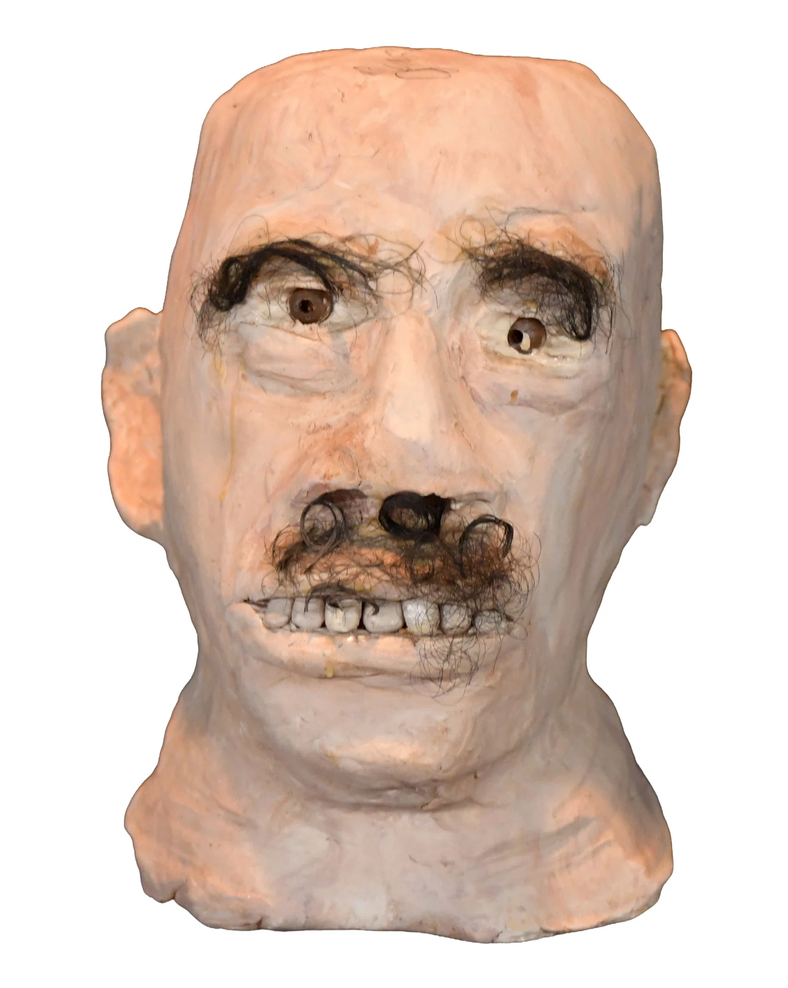 James Son Thomas. Bust of a White Man with Bushy Mustache and Eyebrows.