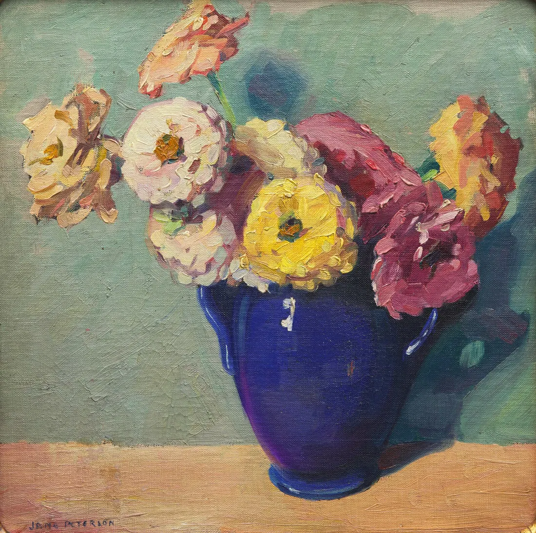 Jane Peterson (American, 1876-1965) Still Life with Dahlias
