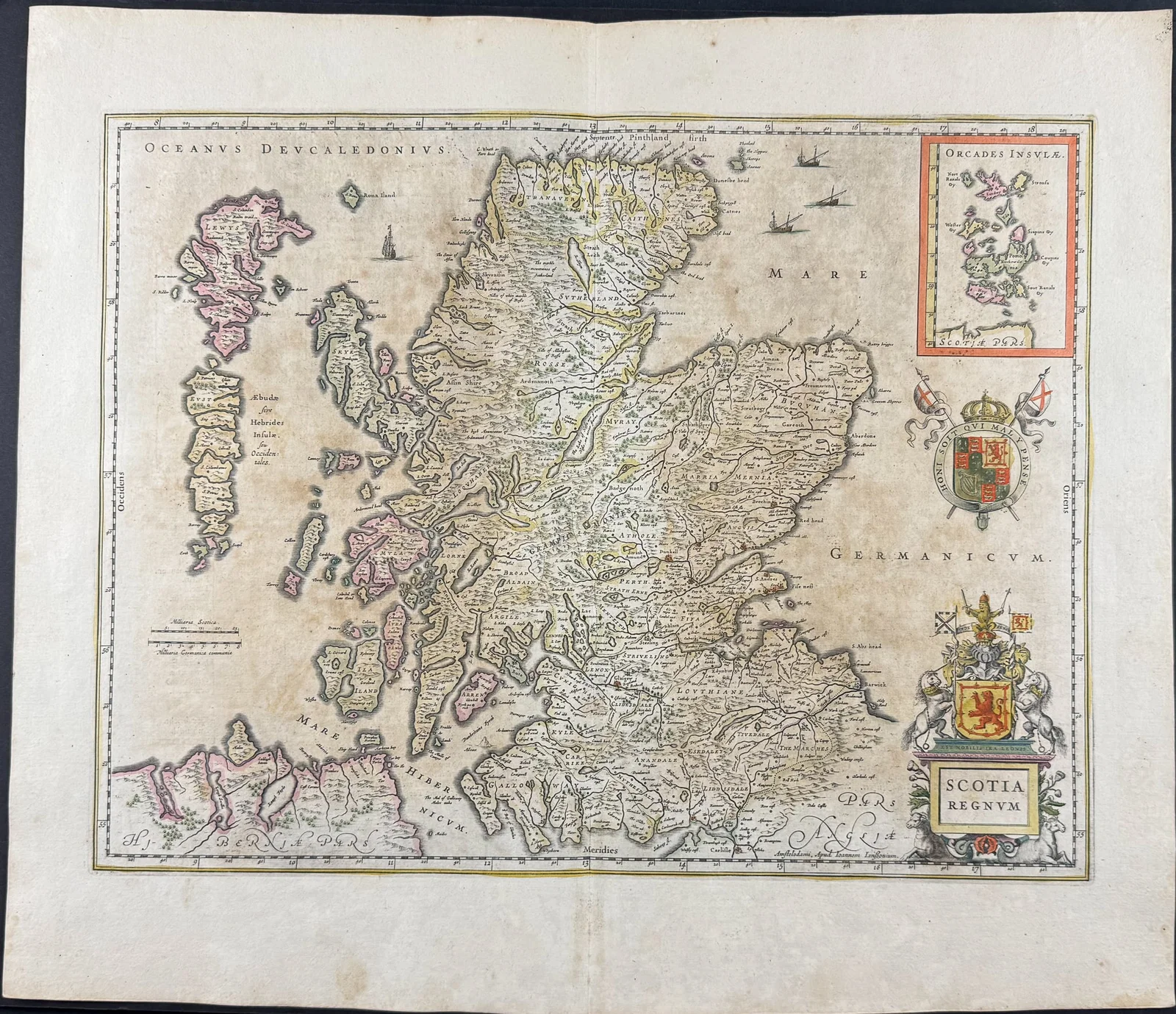 Jansson & Hondius, pub. 1656 - Map of Scotland